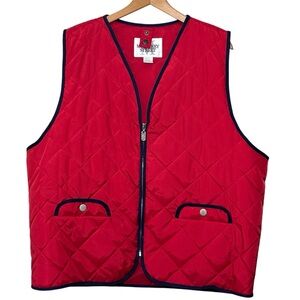 Vintage Mulberry Street Winter Quilted Men's Chore Vest ,full zip size Large